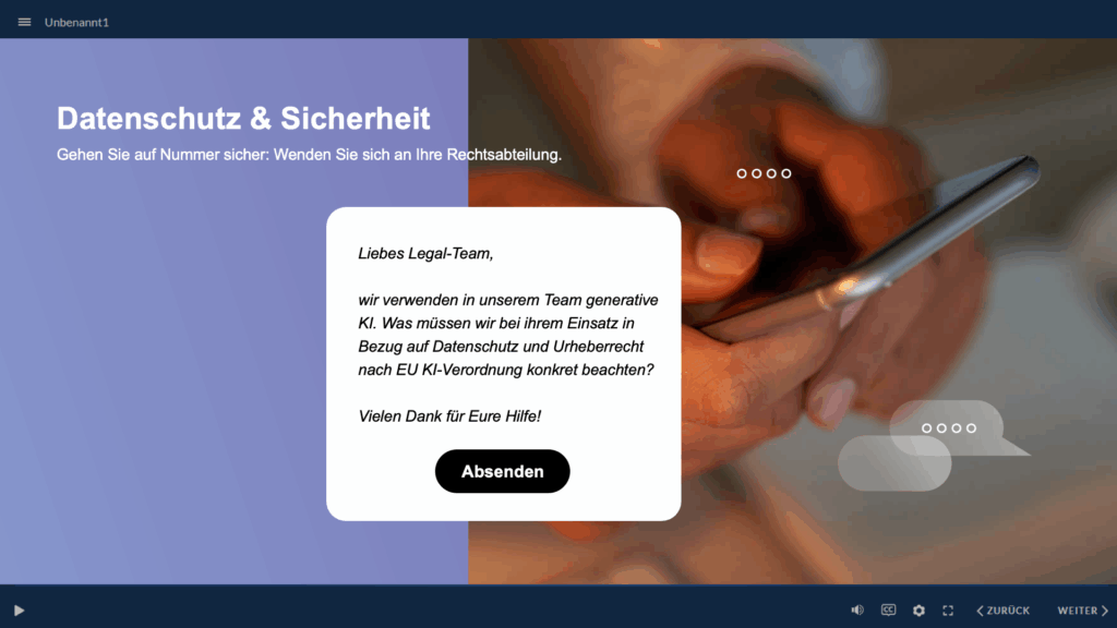 EU KI Verordnung Schulung E-Learning Beispiel